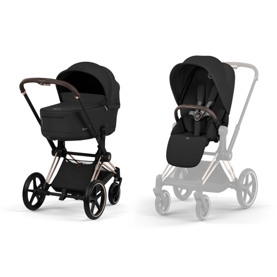Універсальна коляска 2 в 1 Cybex Priam (Rosegold / Sepia Black) - фото | Интернет-магазин автокресел, колясок и аксессуаров для детей Avtokrisla