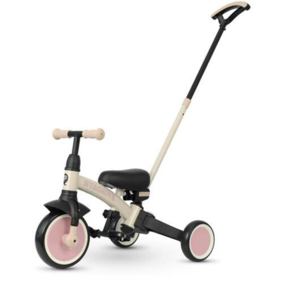 Велосипед з ручкою - біговел Qplay Stager 3 в 1 (Beige-Pink) - фото | Интернет-магазин автокресел, колясок и аксессуаров для детей Avtokrisla