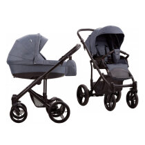 Універсальна коляска 2 в 1 Bebetto Magnum LUX (05/джинс/чорна рама)