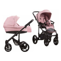 Універсальна коляска 2 в 1 Bebetto Magnum LUX (01/рожевий /чорна рама)