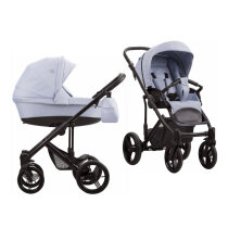 Універсальна коляска 2 в 1 Bebetto Magnum LUX (03/світлий-джинс/чорна рама)