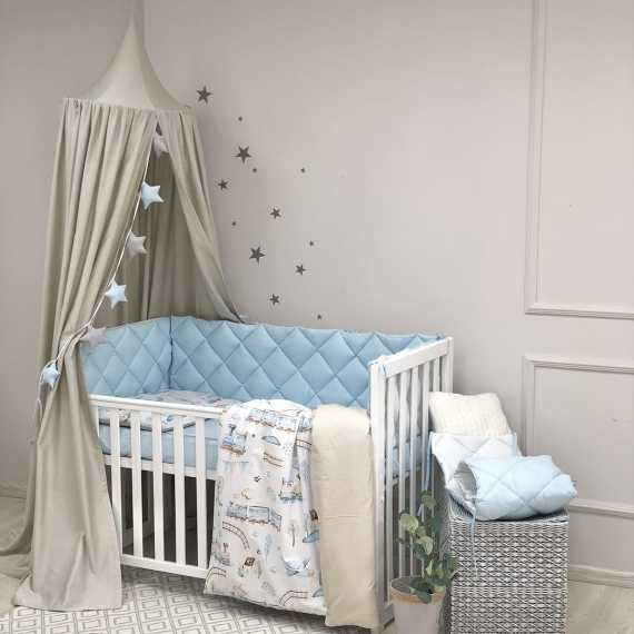 Постільний комплект Маленька Соня Baby Mix, 6 елементів (Паровозики) - фото | Интернет-магазин автокресел, колясок и аксессуаров для детей Avtokrisla