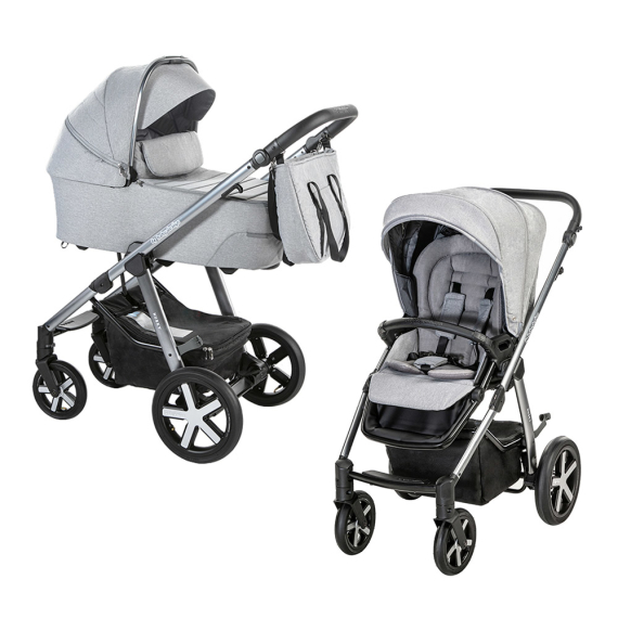 Универсальная коляска 2 в 1 Baby Design HUSKY XL (207 SILVER GRAY) - фото | Интернет-магазин автокресел, колясок и аксессуаров для детей Avtokrisla