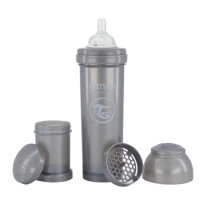 Антиколікова пляшечка із силіконовою соскою Twistshake 330мл (Pearl Grey)