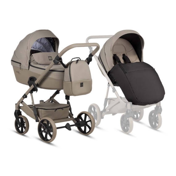 Універсальна коляска 2 в 1 TUTIS VIVA 6 plus (Essential Warm Grey) - фото | Интернет-магазин автокресел, колясок и аксессуаров для детей Avtokrisla