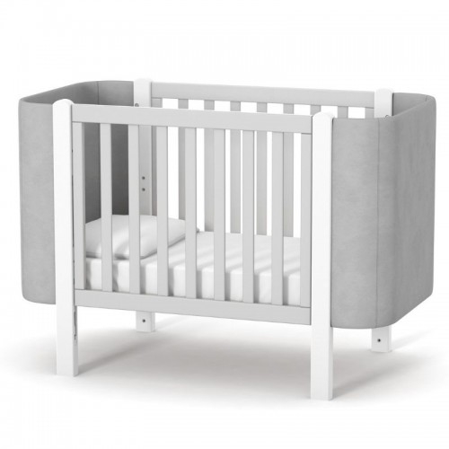 Кровать детская Veres Монако Велюр (бело-серая) - фото | Интернет-магазин автокресел, колясок и аксессуаров для детей Avtokrisla