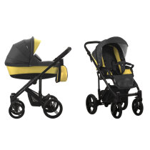 Універсальна коляска 2 в 1 Bebetto Magnum (224/графіт-жовтий/чорна рама)