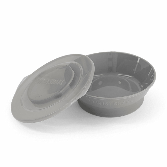 Глубокая тарелка с крышкою Twistshake (Pastel Grey) - фото | Интернет-магазин автокресел, колясок и аксессуаров для детей Avtokrisla