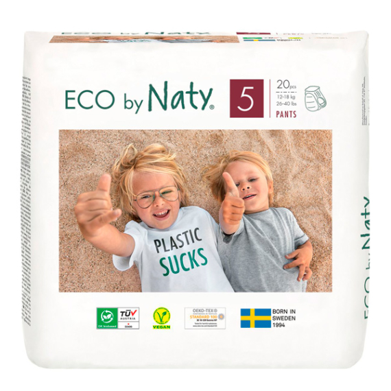 Одноразовые детские трусики-подгузники ECO BY NATY, размер 5, 20 шт - фото | Интернет-магазин автокресел, колясок и аксессуаров для детей Avtokrisla