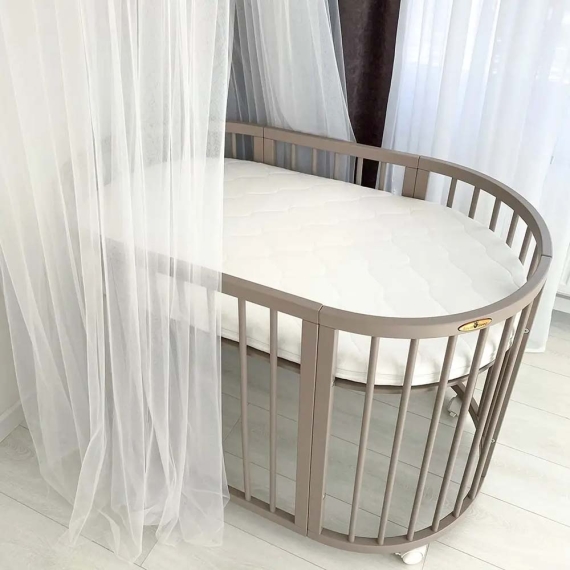 Овальная кроватка Royal Sleep 7 в 1 (Какао) - фото | Интернет-магазин автокресел, колясок и аксессуаров для детей Avtokrisla