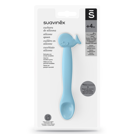 Ложка силіконова Suavinex (Блакитний кит) - фото | Интернет-магазин автокресел, колясок и аксессуаров для детей Avtokrisla