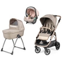 Універсальна коляска 3 в 1 Peg-Perego Veloce 2024 з люлькою Belvedere, підставкою та автокріслом Lounge (Mon Amour)