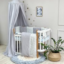 Постільний комплект Маленька Соня Happy night, 6 елементів (Зірка сіра)