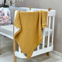 Бавовняний плед на підкладці Wellsoft Рогожка 80х100 см (гірчиця)