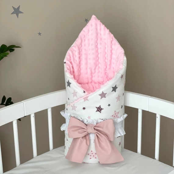 Плед-конверт с одеялом Маленькая Соня (Stars серо-розовый) - фото | Интернет-магазин автокресел, колясок и аксессуаров для детей Avtokrisla