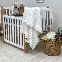 Бавовняний плед на підкладці Wellsoft Коса 80х100 см (білий)