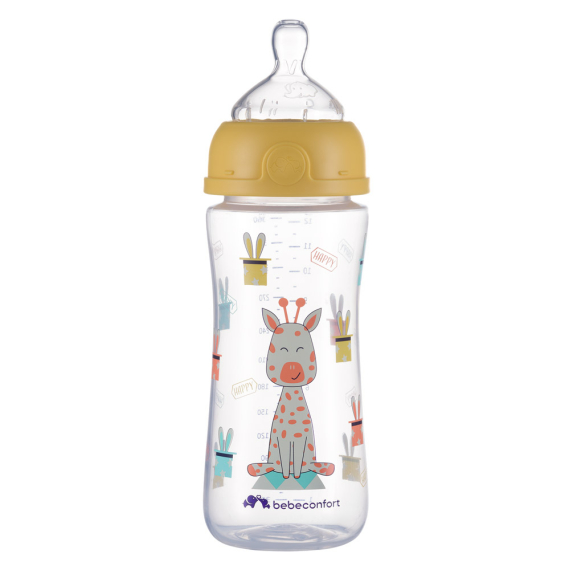 Пляшечка для годування пластикова Bebe Confort Emotion, 360 мл, 6+ міс (жовта) - фото | Интернет-магазин автокресел, колясок и аксессуаров для детей Avtokrisla