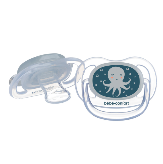 Пустышка силиконовая Bebe Confort Physio Air, светящаяся в темноте, 2 шт, 0/6 мес (Blue Octopus) - фото | Интернет-магазин автокресел, колясок и аксессуаров для детей Avtokrisla