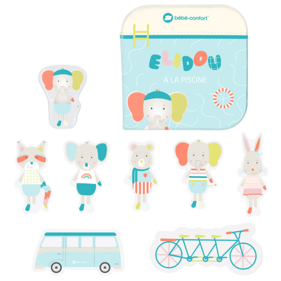 Набор игрушек для купания, пазл Bebe Confort Elidou Elephant - фото | Интернет-магазин автокресел, колясок и аксессуаров для детей Avtokrisla