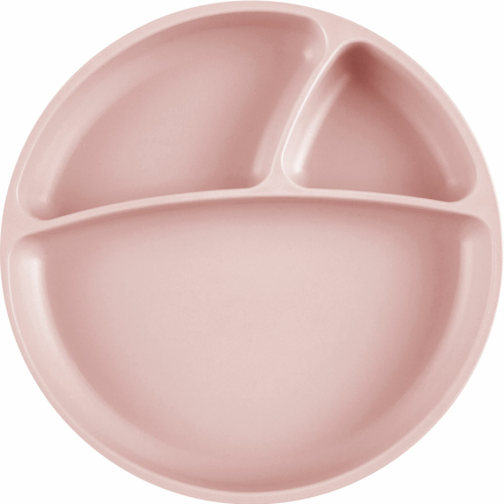 Секционная тарелка на присоске силиконовая MinikOiOi Portions (Pinky Pink) - фото | Интернет-магазин автокресел, колясок и аксессуаров для детей Avtokrisla