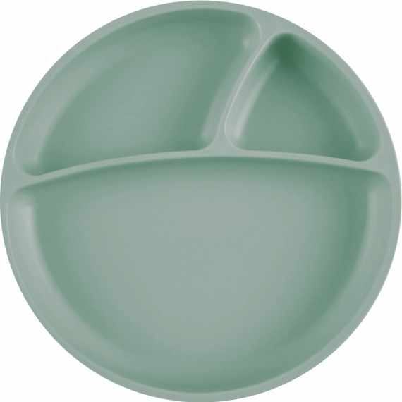 Секционная тарелка на присоске силиконовая MinikOiOi Portions (River Green) - фото | Интернет-магазин автокресел, колясок и аксессуаров для детей Avtokrisla