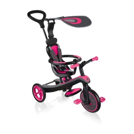 Триколісний велосипед з ручкою Globber Explorer Trike 4 в 1 (рожевий) - фото | Интернет-магазин автокресел, колясок и аксессуаров для детей Avtokrisla