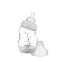 Скляна антиколікова пляшечка Difrax S-bottle Wide із силіконовою соскою, 200 мл