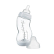 Стеклянная антиколиковая бутылочка Difrax S-bottle Wide с силиконовой соской, 310 мл (White)