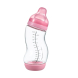 Стеклянная антиколиковая бутылочка Difrax S-bottle Wide с силиконовой соской, 310 мл (Pink)