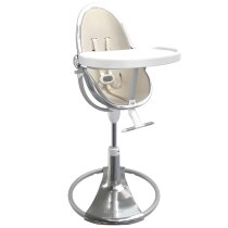 Стільчик для годування Bloom Fresco з вкладишем з екошкіри (Silver / Coconut White)