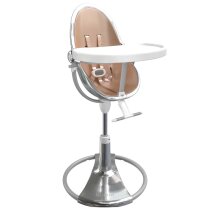 Стільчик для годування Bloom Fresco з вкладишем з екошкіри (Silver / Rose Gold)