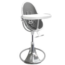 Стільчик для годування Bloom Fresco з вкладишем з екошкіри (Silver / Snakeskin Grey)