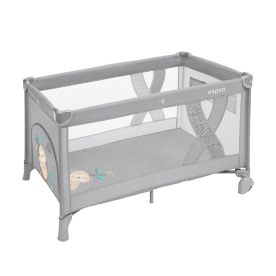 Манеж-кровать Espiro Simple 2022 (07 Light Gray) - фото | Интернет-магазин автокресел, колясок и аксессуаров для детей Avtokrisla