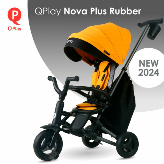 Велосипед складаний триколісний Qplay Nova Plus Rubber 2024 (Desert Yellow) - фото | Интернет-магазин автокресел, колясок и аксессуаров для детей Avtokrisla