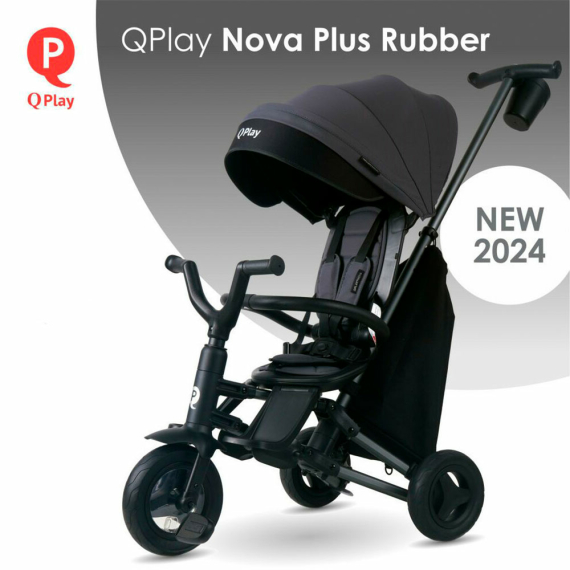 Велосипед складной трехколесный Qplay Nova Plus Rubber 2024 (Ultimate Black) - фото | Интернет-магазин автокресел, колясок и аксессуаров для детей Avtokrisla