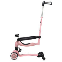 Дитячий самокат 3 в 1 Cooghi V5 Pro з колесами, що світяться (Pink)