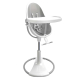 Стільчик для годування Bloom Fresco з вкладишем з екошкіри (White / Lunar Silver)