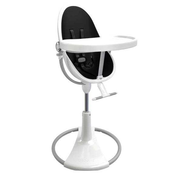 Стільчик для годування Bloom Fresco з вкладишем з екошкіри (White / Midnight Black) - фото | Интернет-магазин автокресел, колясок и аксессуаров для детей Avtokrisla