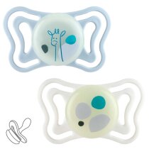 Пустушка Chicco Physio Light силіконова, від 2 до 6 місяців, 2 шт (люмінесцентна)