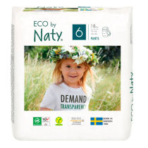 Одноразові дитячі трусики-підгузки ECO BY NATY, розмір 6, 18 шт