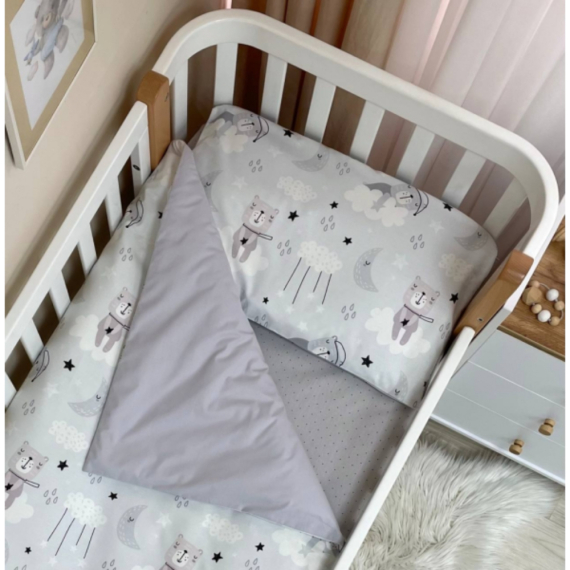 Змінний комплект Маленька Соня Baby Dream (Коти у хмарах/сірий) - фото | Интернет-магазин автокресел, колясок и аксессуаров для детей Avtokrisla